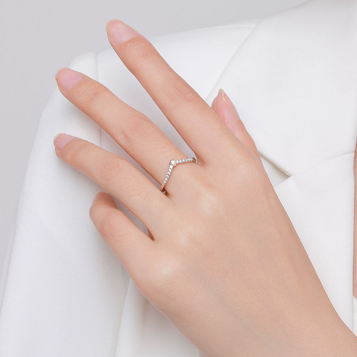 925 Sterling Silver Water Droplets Zircon Rings