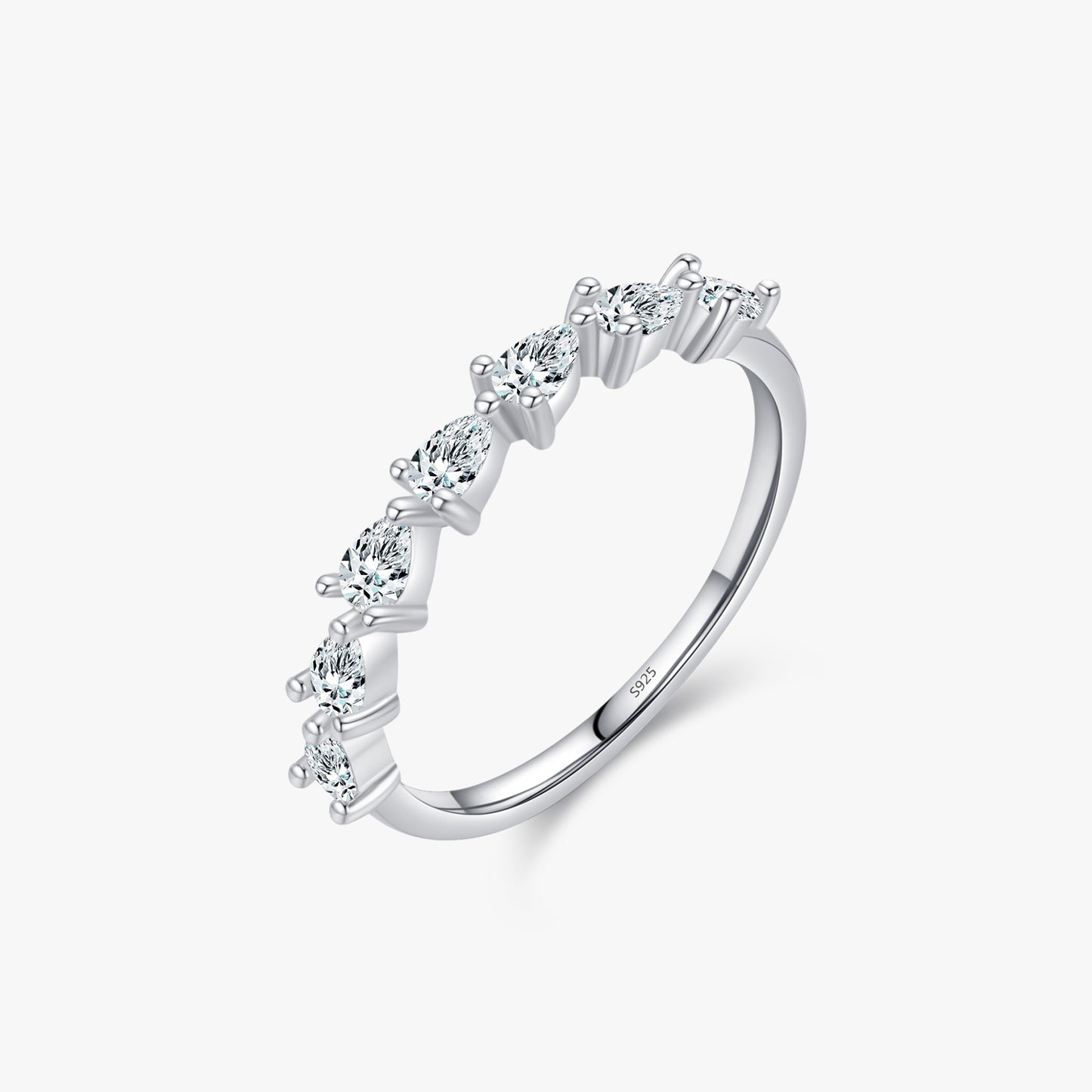 925 Sterling Silver Water Droplets Zircon Rings