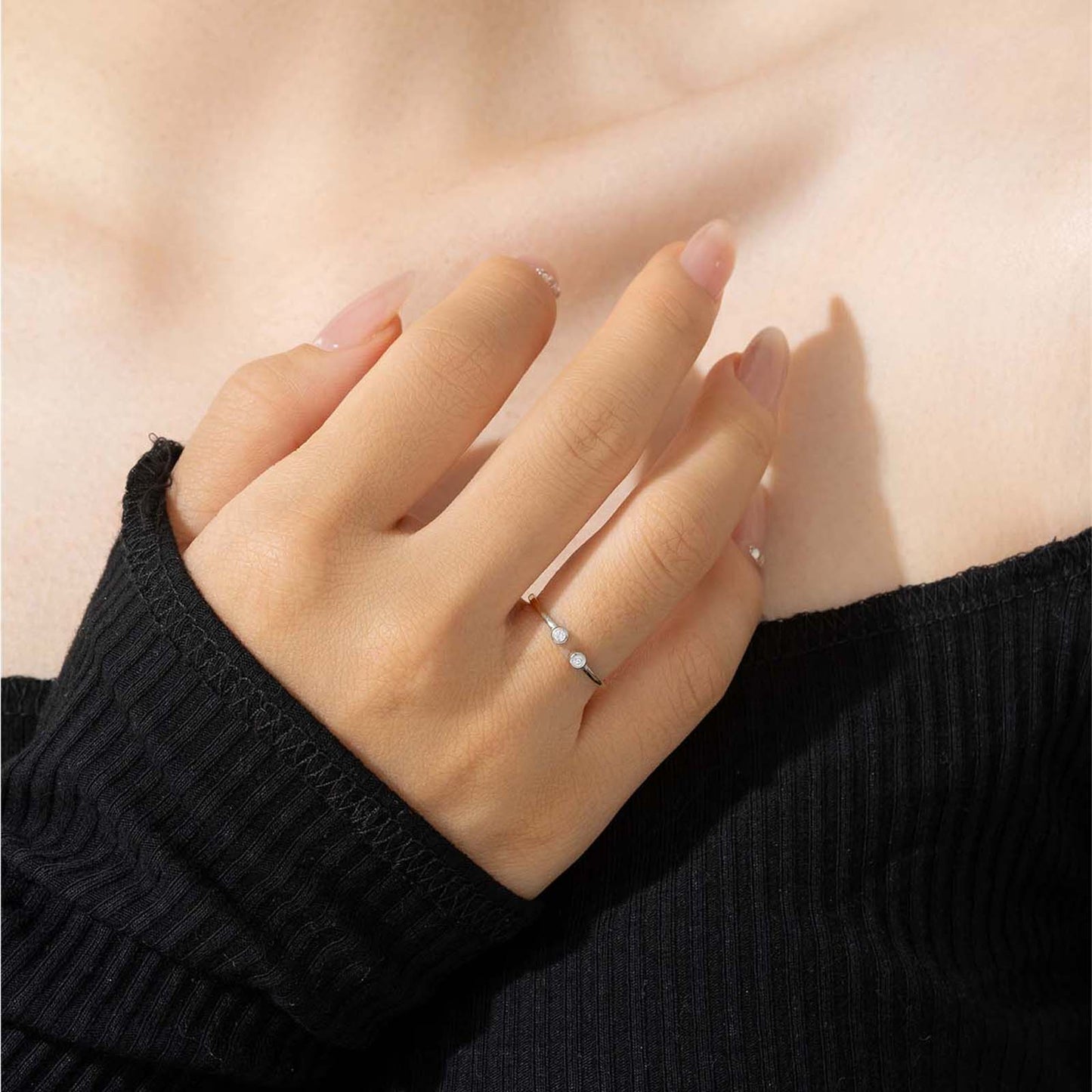 925 Sterling Silver 18K Gold Plated White Gold Plated Open Rings