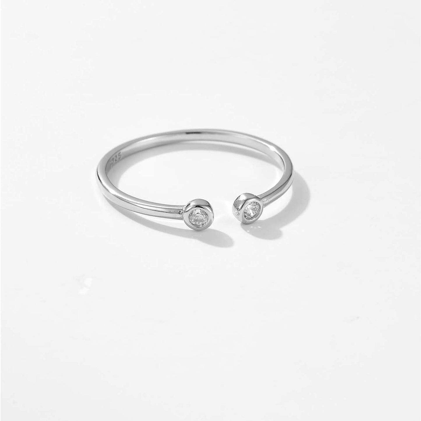 925 Sterling Silver 18K Gold Plated White Gold Plated Open Rings