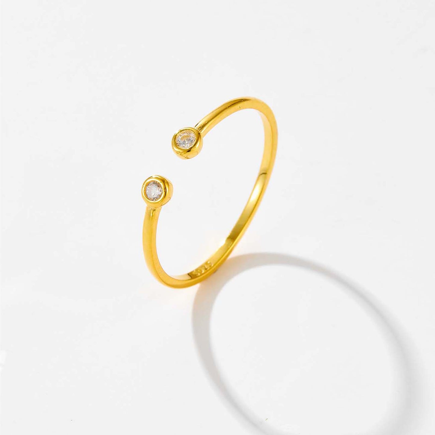 925 Sterling Silver 18K Gold Plated White Gold Plated Open Rings