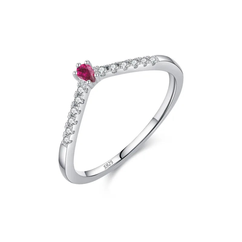925 Sterling Silver Water Droplets Zircon Rings