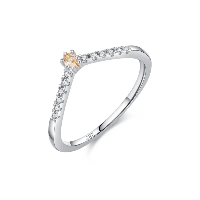 925 Sterling Silver Water Droplets Zircon Rings
