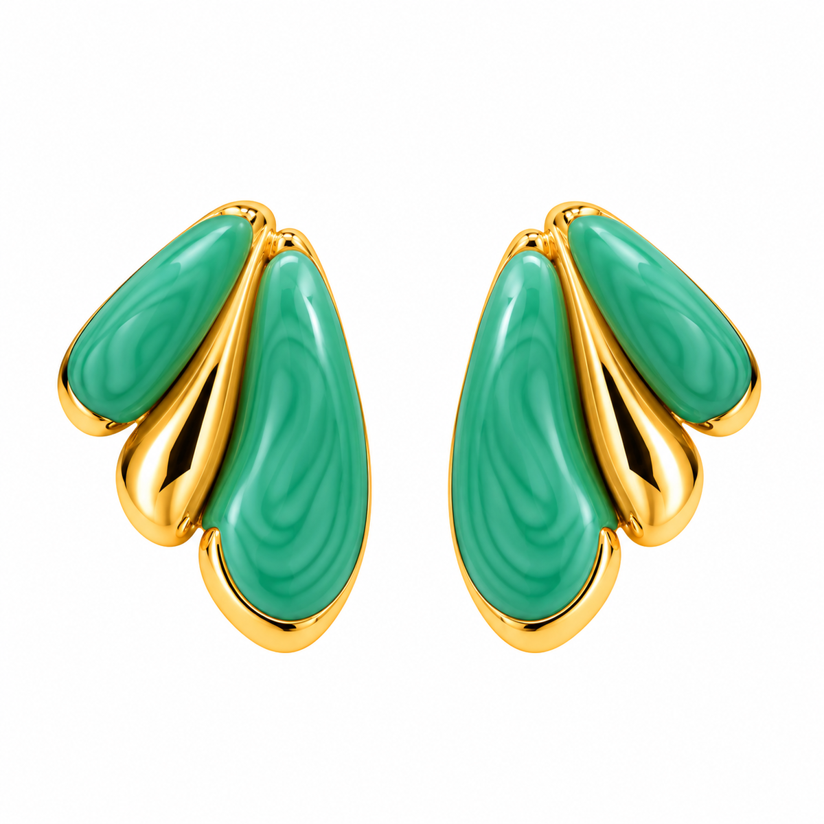 Aqua Drop Stud Earrings