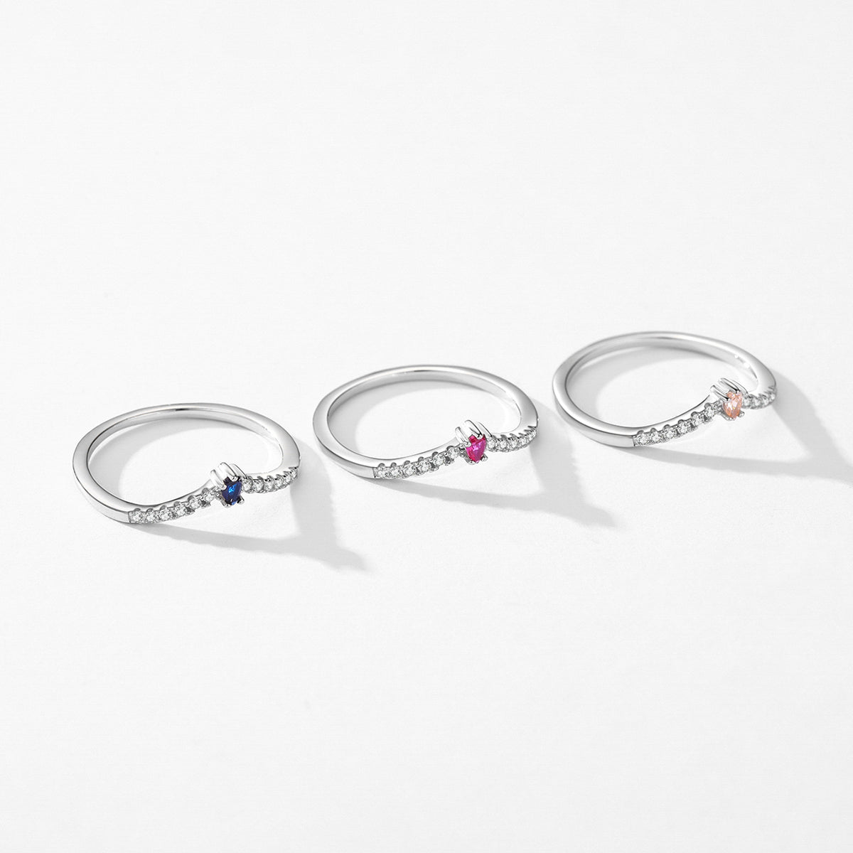 925 Sterling Silver Water Droplets Zircon Rings