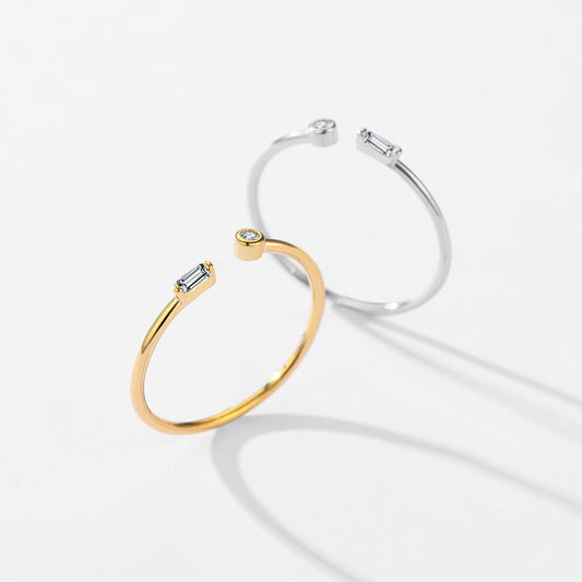 925 Sterling Silver Zircon Open Ring