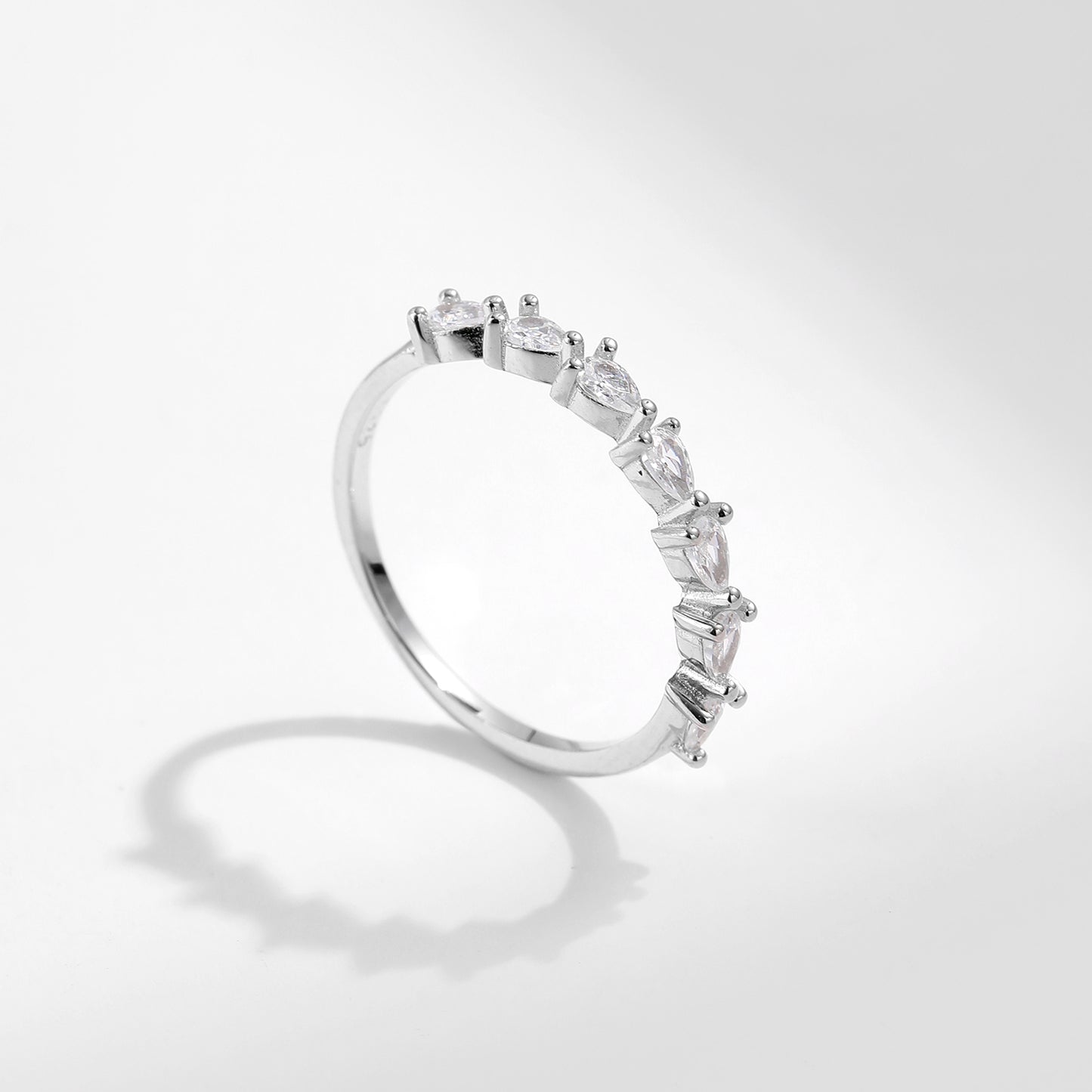 925 Sterling Silver Water Droplets Zircon Rings