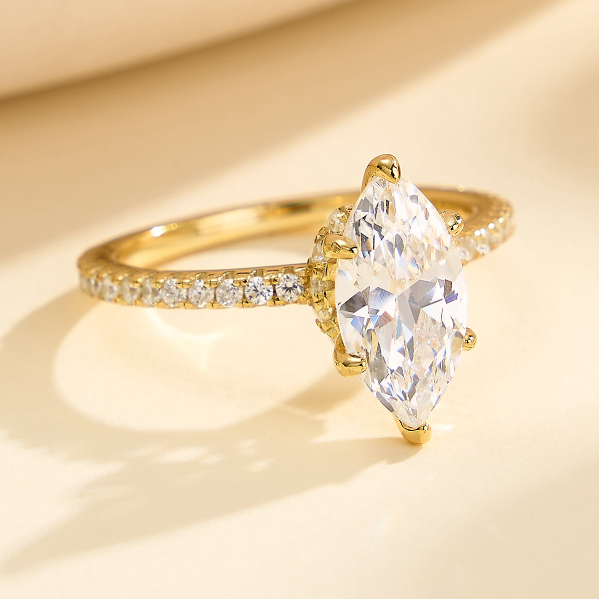 14K Gold Plated White Gold Plated 925 Sterling Silver Zircon Rings