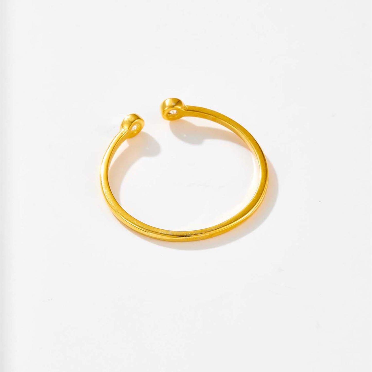 925 Sterling Silver 18K Gold Plated White Gold Plated Open Rings