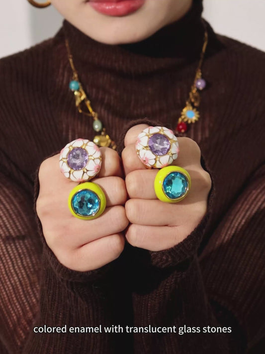 Geometric Waterproof Non Tarnish Rings for Women, 304 Stainless Steel with 18K Gold Plated PVD Coating and Zircon Inlay